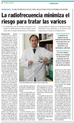 El Dr García-Madrid pionero en España en el tratamiento mediante radiofrecuencia VENEFIT minimiza el riesgo para tratar las varices
